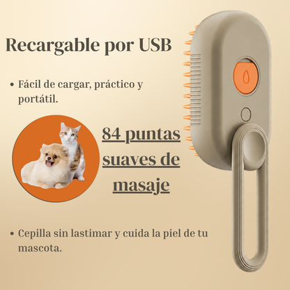 Cepillo de vapor para mascotas 3 en 1